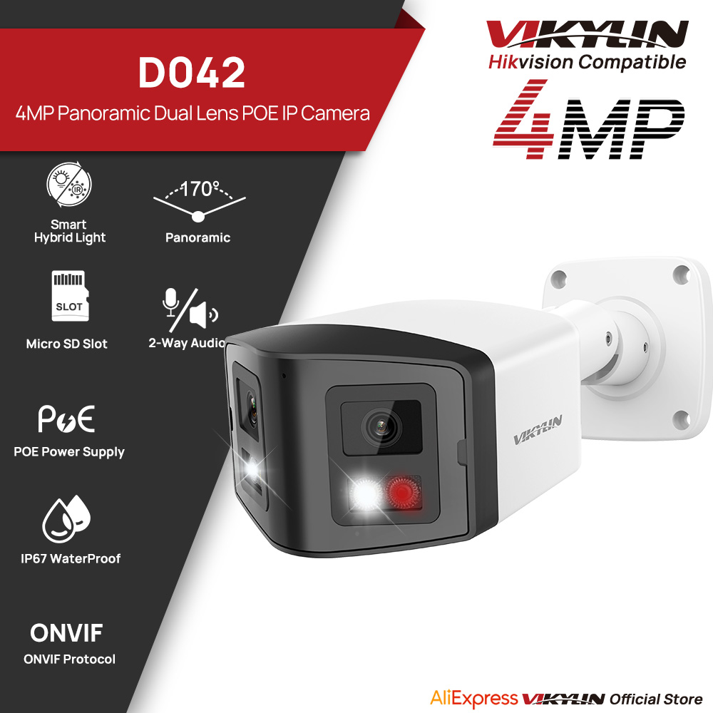 Home Security Lights Outdoors - VIKYLIN 170° Panoramic Security IP Camera