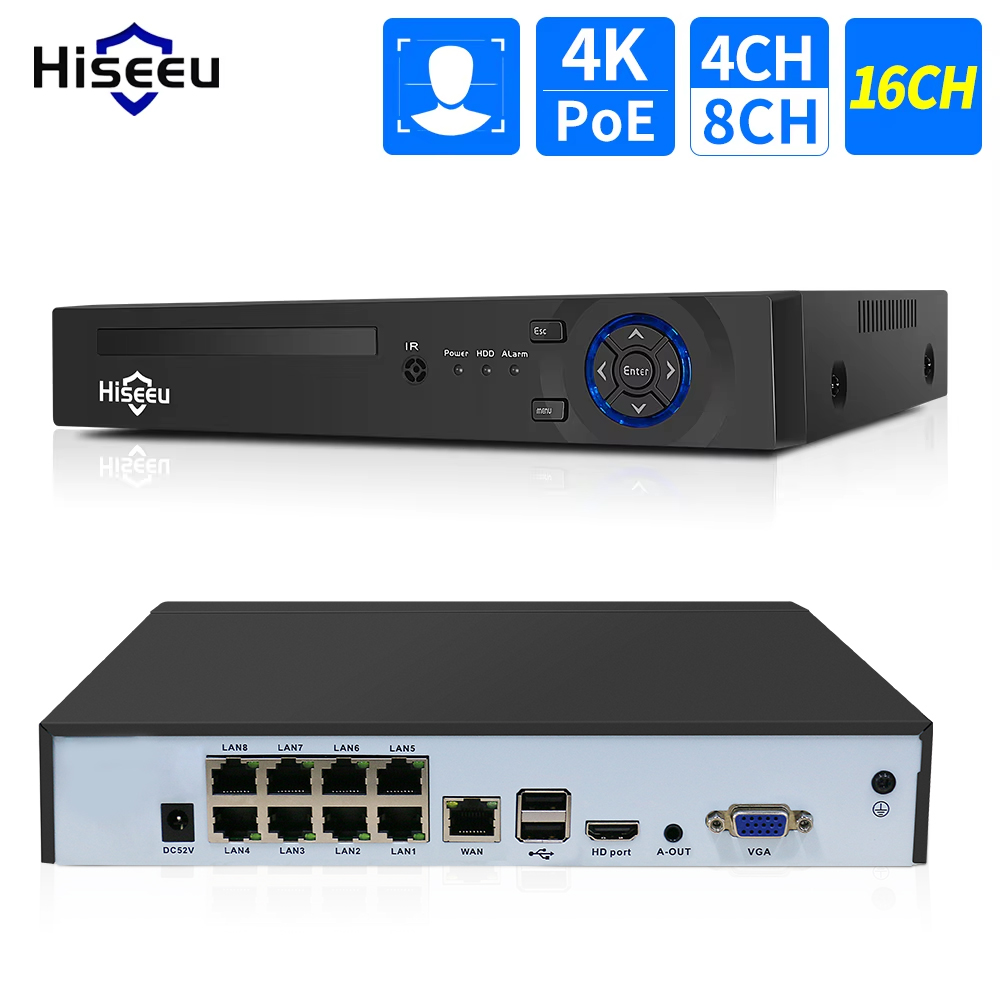 Home Security Camera System - Hiseeu 4CH 10CH 16CH 4K 8MP
