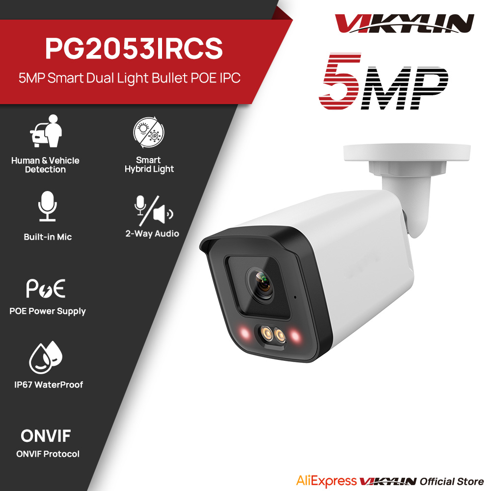 Home Security Lights Outdoors - VIKYLIN IP Security Camera 5MP Smart