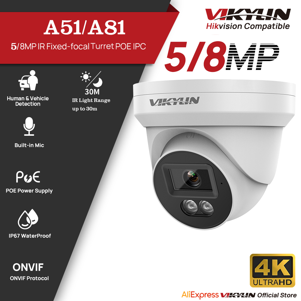 Home Security Lights Outdoors - VIKYLIN 5/8MP HD IP Security Camera