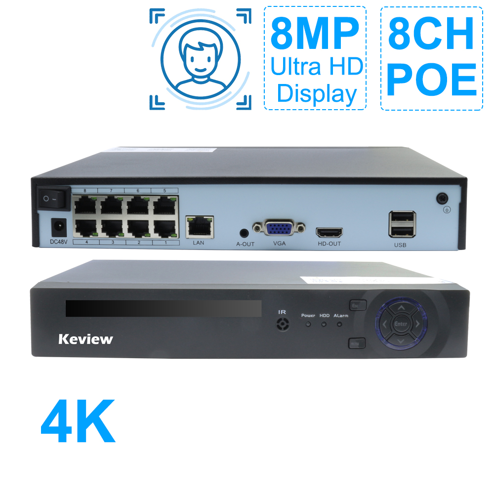 Keview H.265 4/8CH POE NVR 8MP - огляд і ціна Home Security Camera System