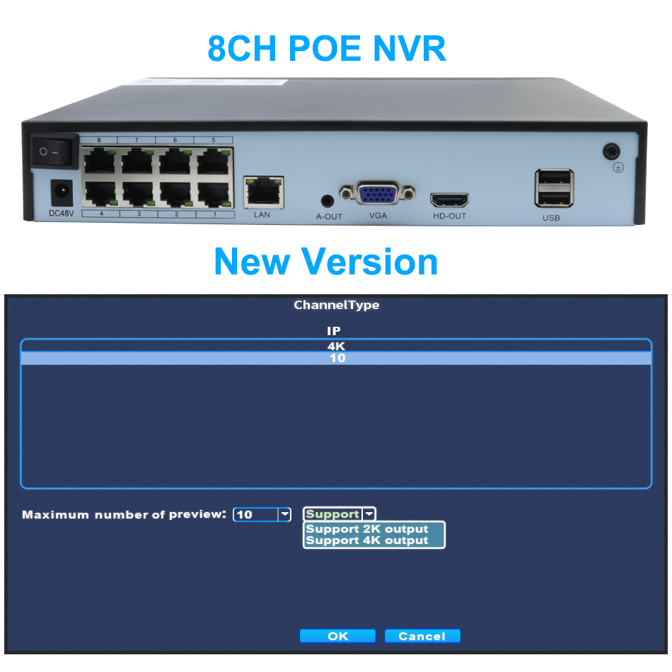 Keview H.265 4/8CH POE NVR 8MP - огляд і ціна Home Security Camera System