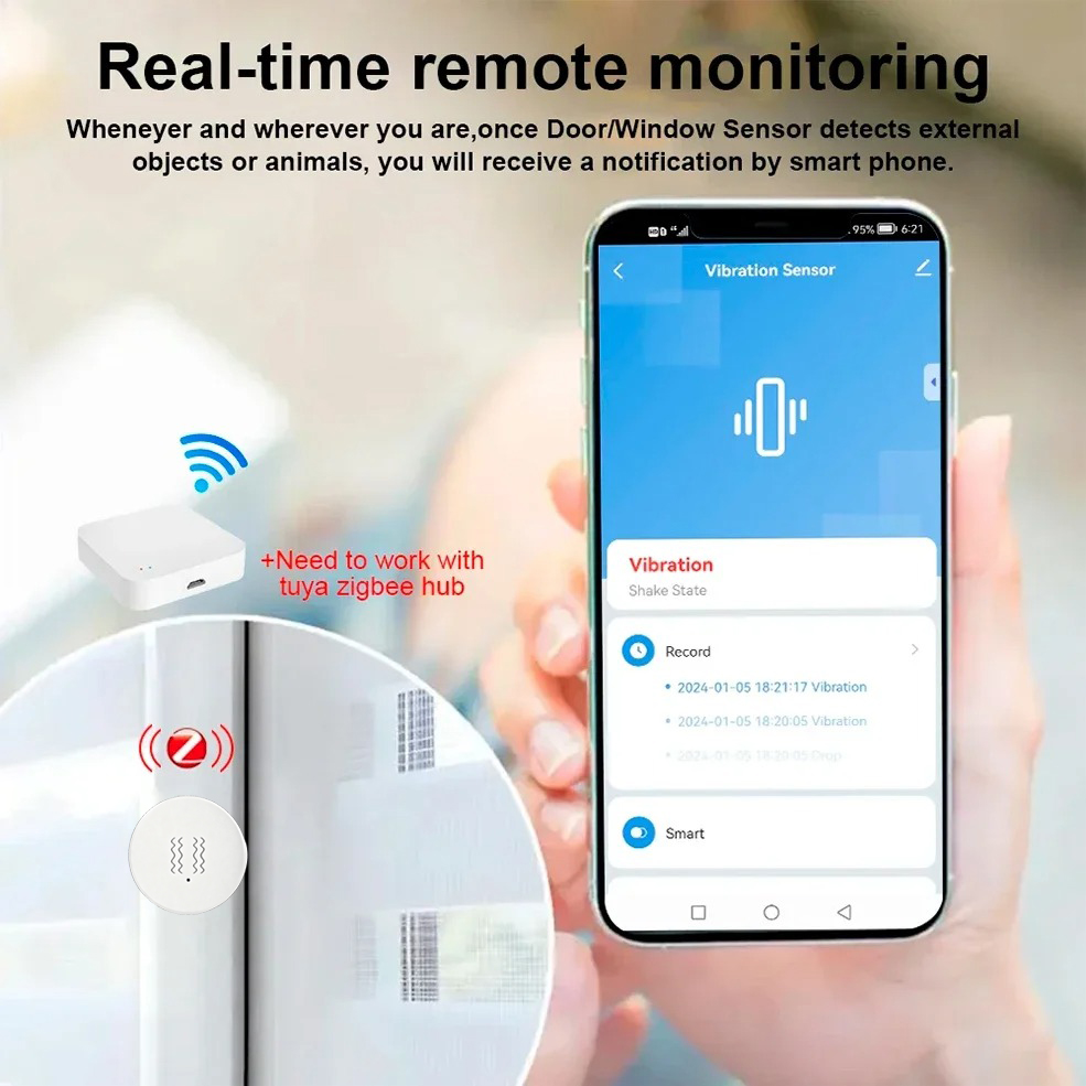 Tuya ZigBee Smart Vibration &  - огляд і ціна Home Security Systems