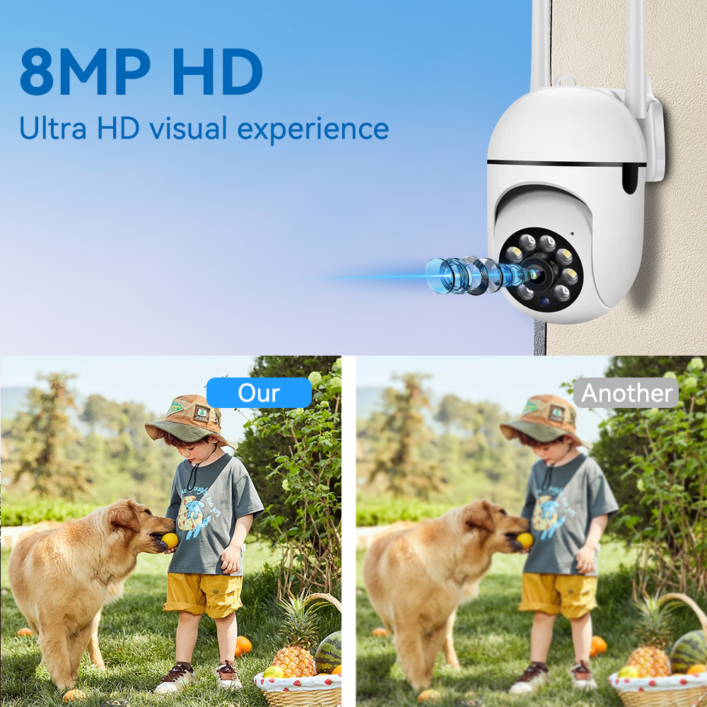 8MP 2.4G Wifi IP CCTV Camera C - огляд і ціна Home Security Lights Outdoors