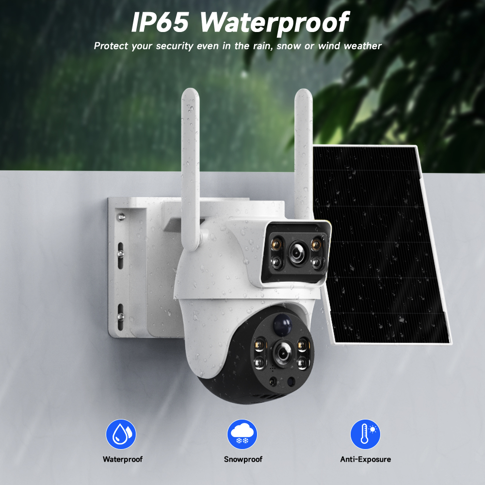 WiFi Solar Camera Dual Lenses  - огляд і ціна Home Security Outdoor Camera System